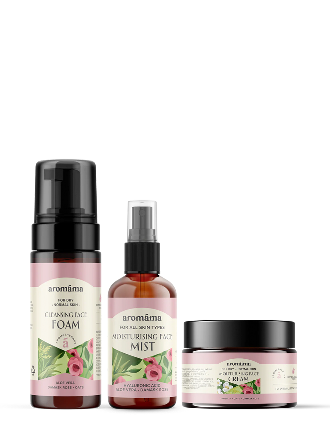 Cleansing Face Foam, Moisturising Face Mist, and Face Cream set