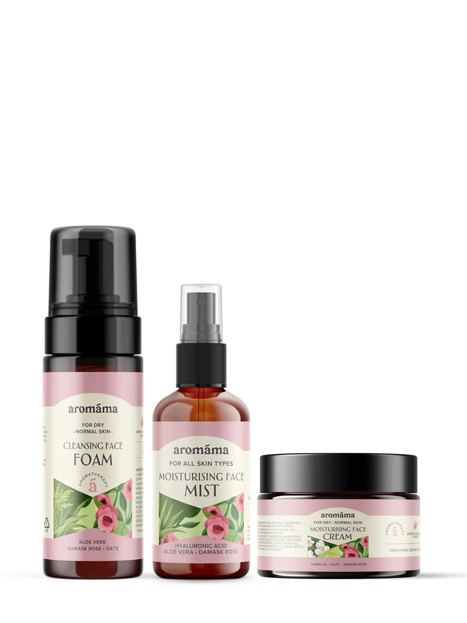 Cleansing Face Foam, Moisturising Face Mist, and Face Cream set